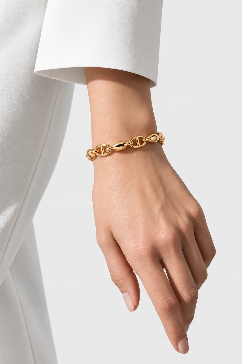 Anchor Link Bracelet, 18k Gold Vermeil — worn on a model