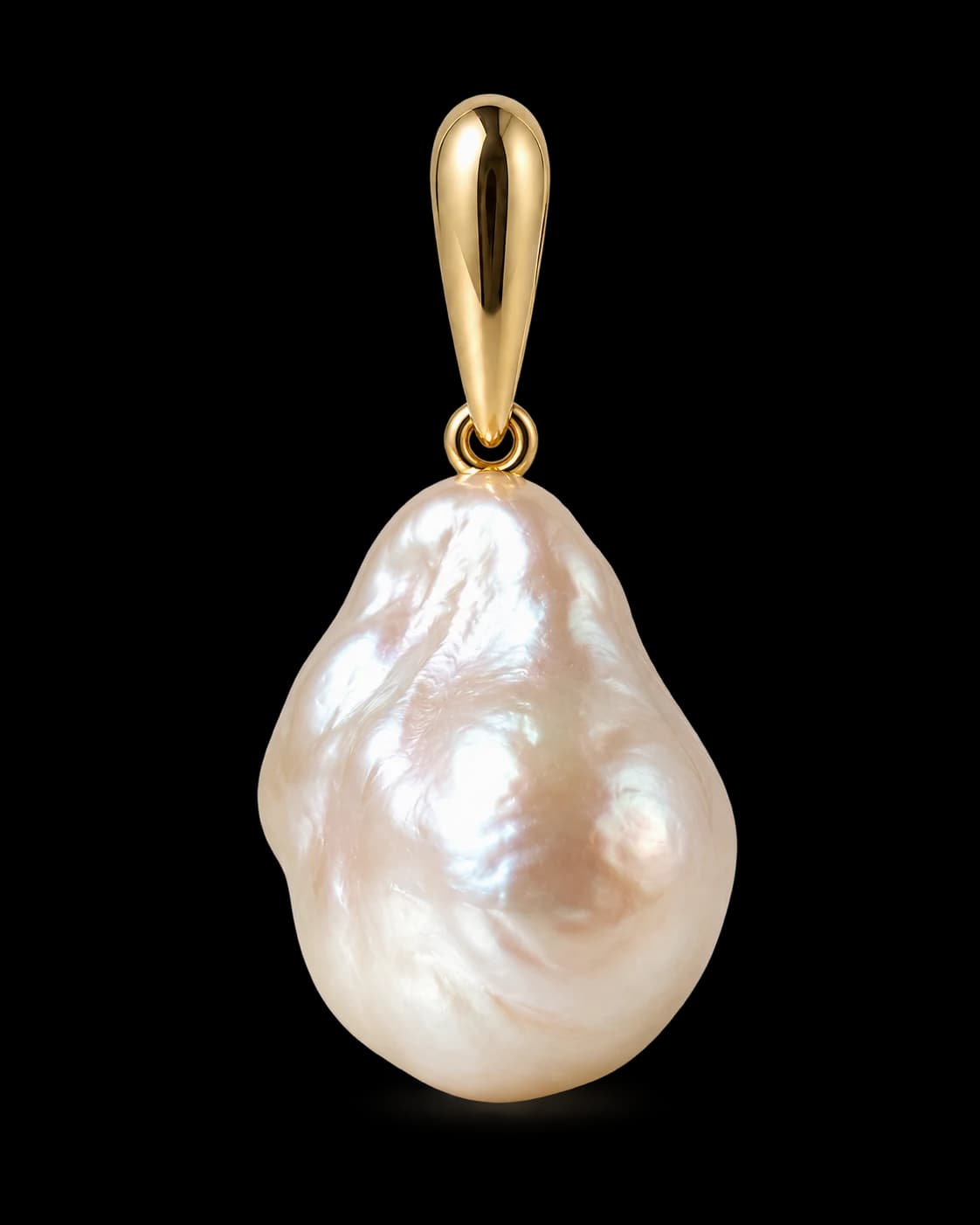 Baroque Pearl Drop, 14k Solid Gold — close-up detail