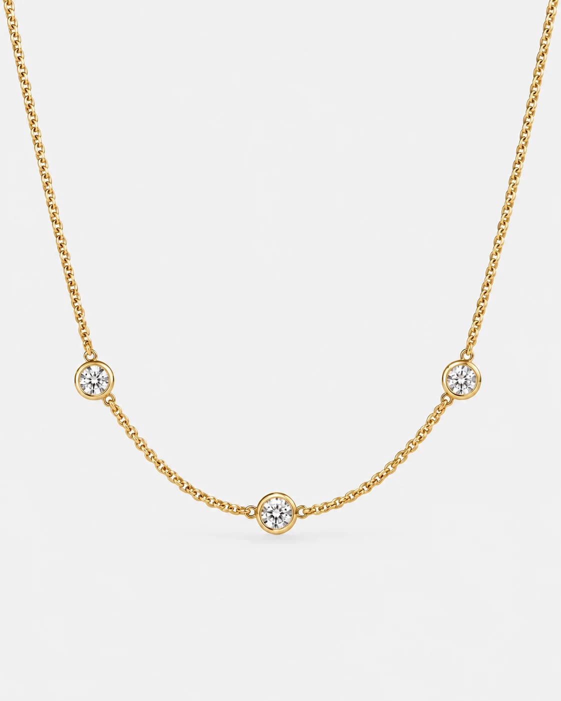 Bezel Sapphire Choker, 18k Solid Gold — close-up detail