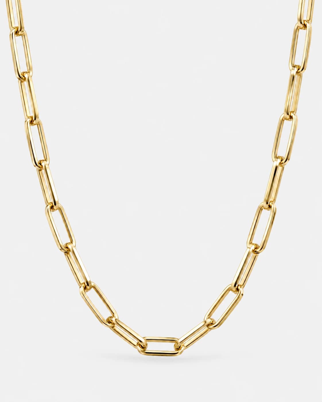 Drawn Link Chain, 14k Solid Gold — close-up detail