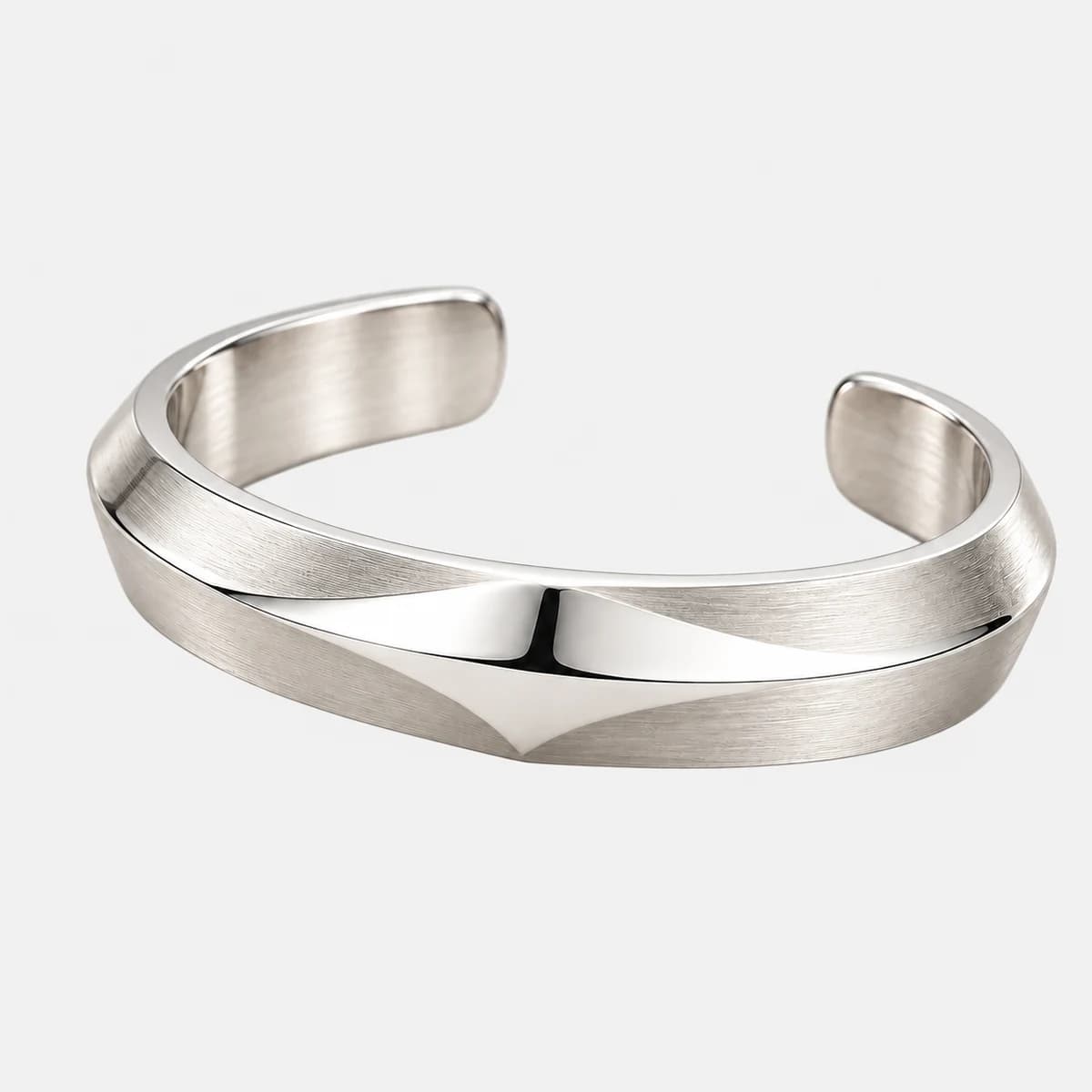 Planar Ridge Cuff, Sterling Silver — close-up detail