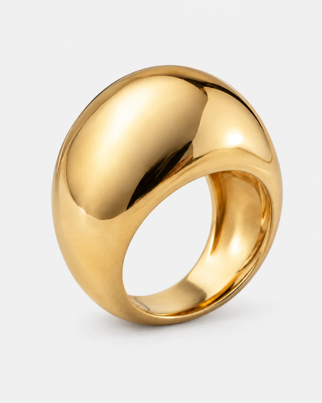 Sculpted Dome Ring, 18k Gold Vermeil — close-up detail