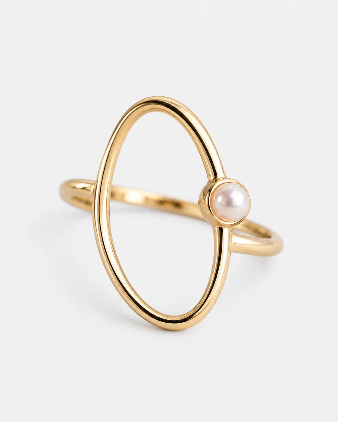 Seed Pearl Orbit Ring, 14k Solid Gold — close-up detail