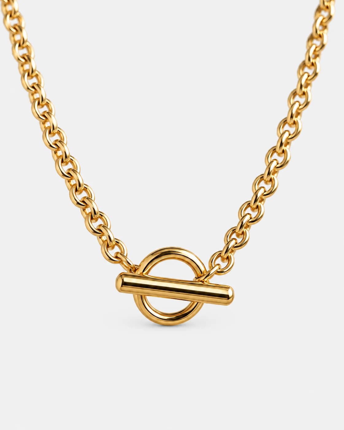 T-Bar Minimalist Toggle, 18k Gold Vermeil — close-up detail