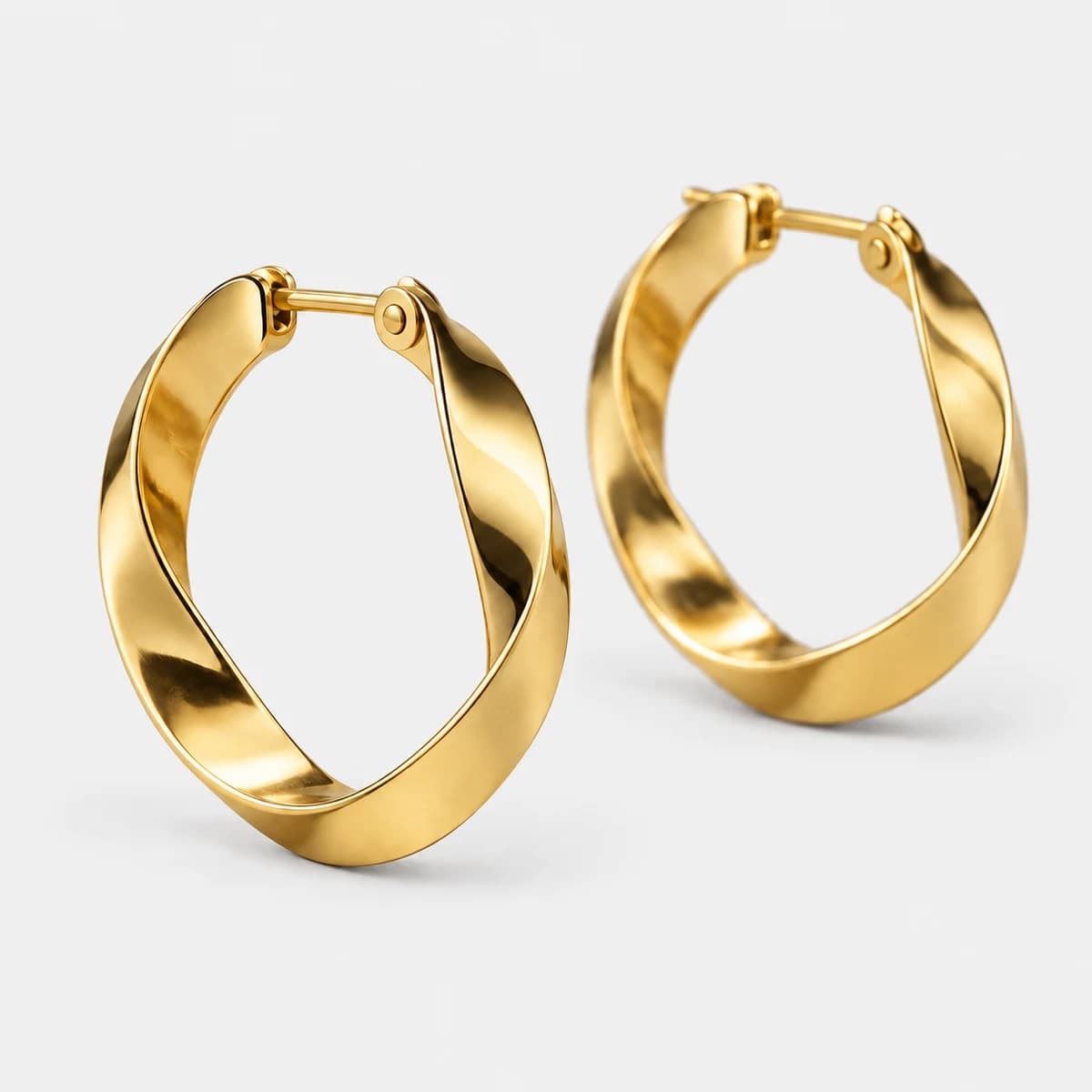 Twisted Ribbon Creoles, 18k Gold Vermeil — close-up detail