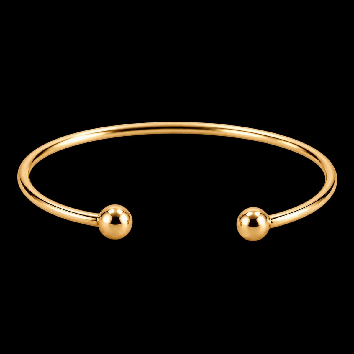Minimalist Wire Cuff, 14k Solid Gold — close-up detail