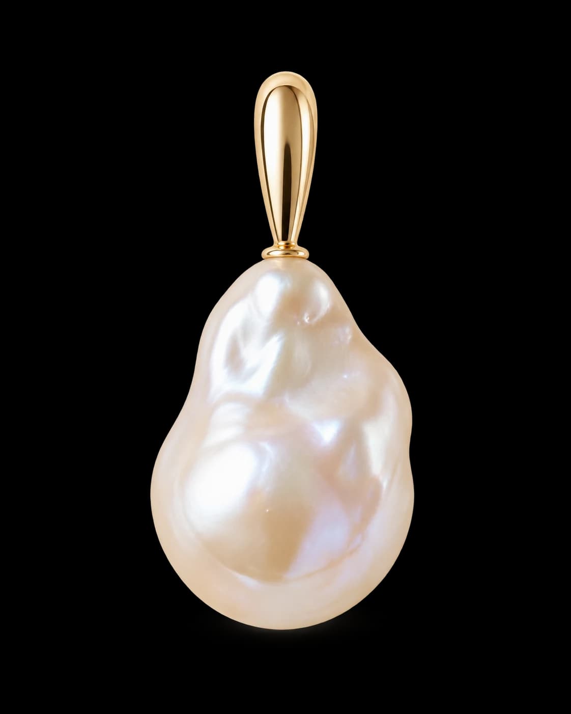 Baroque Pearl Drop, 14k Solid Gold — studio view