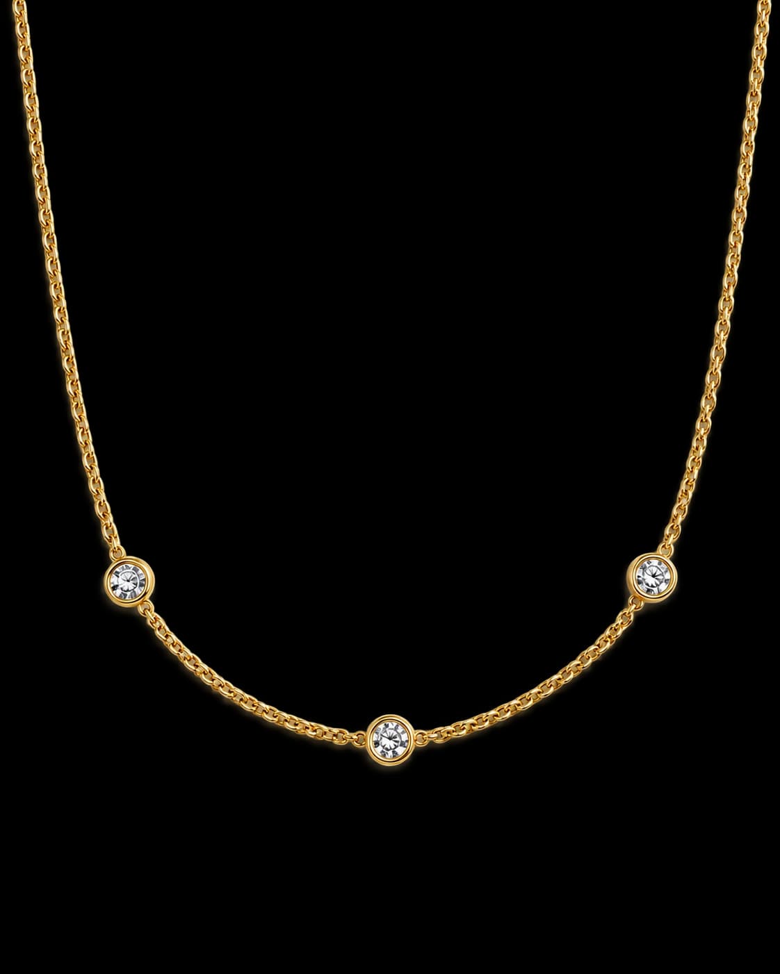 Bezel Sapphire Choker, 18k Solid Gold — studio view