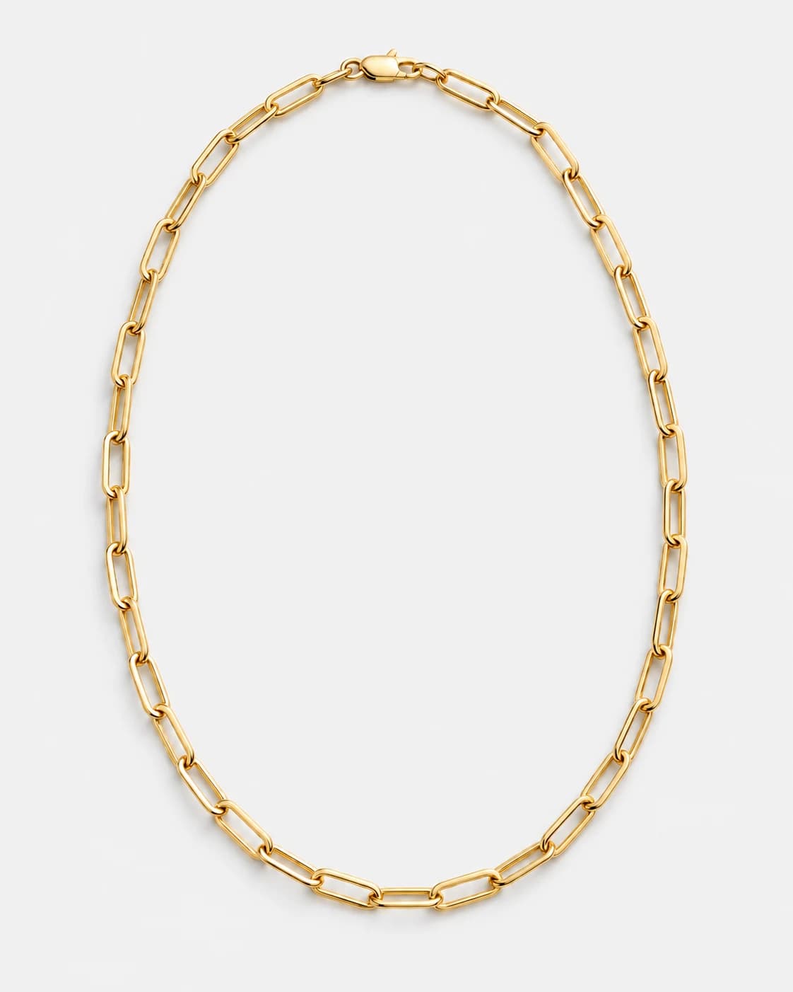 Drawn Link Chain, 14k Solid Gold — studio view