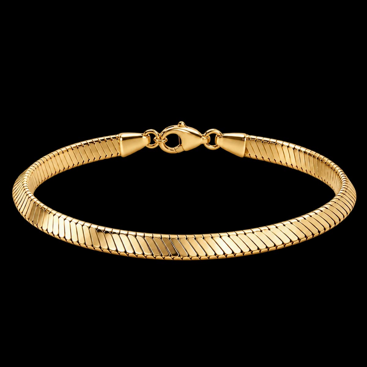 Herringbone Silk Bracelet, 18k Gold Vermeil — studio view
