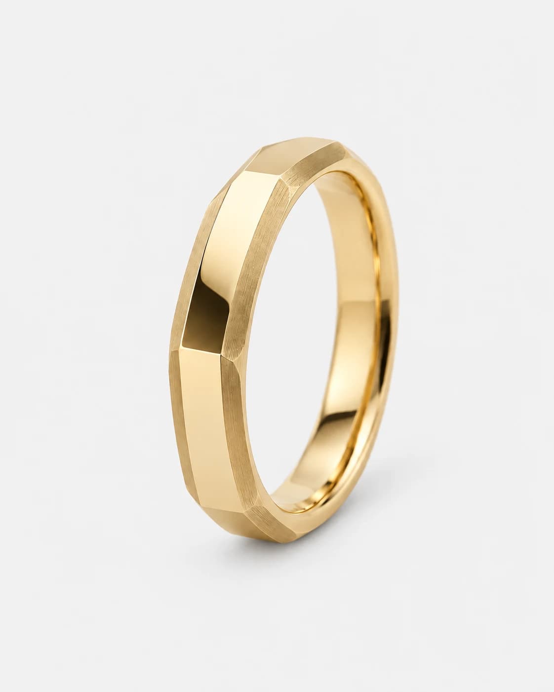Quad Facet Band, 18k Solid Gold — studio view