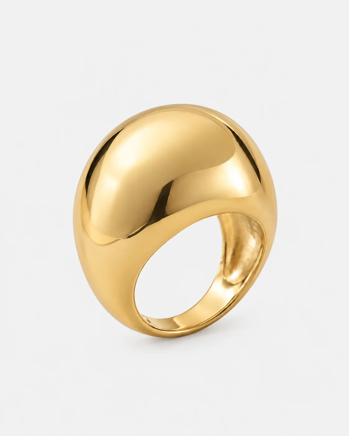 Sculpted Dome Ring, 18k Gold Vermeil — studio view