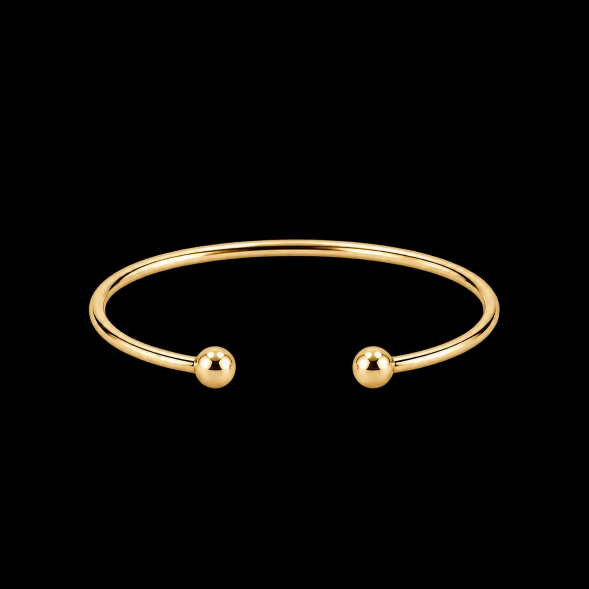 Minimalist Wire Cuff, 14k Solid Gold — studio view